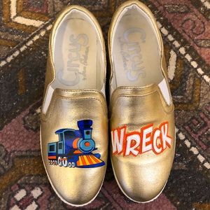 Sam Edelman Gold Slip-On TRAIN WRECK Tennies💥